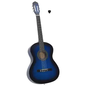 Vidaxl 719883885247 Classical Guitar For Beginner Blue 4/4 39 Inch Basswood