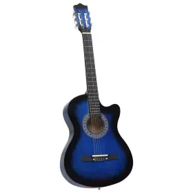 Vidaxl 719883885506 Western Classical Cutaway Guitar With 6 Strings Blue Shaded 38 Inch