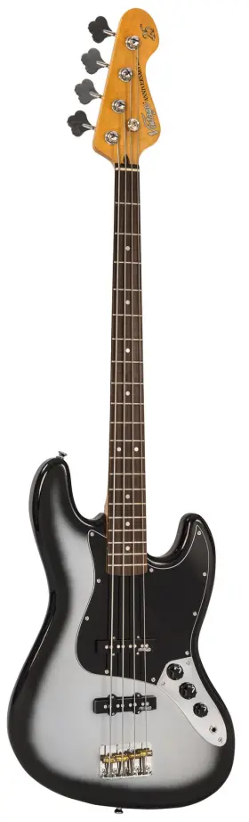 Vj74svb Vintage Brand Guitars 25th Anniversary Vj74 Silverburst Electric Bass Guitar #66/100 With Gig Bag