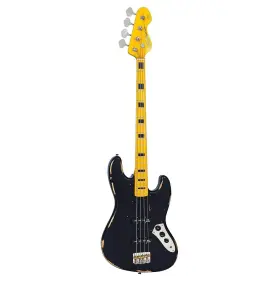 Vj74mrbk Vintage Guitars Icon Jazz Bass In Distressed Black
