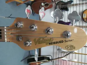 Vj75m-bk Vintage Reissue Reissued Series Vj75 5-string Bass Guitar