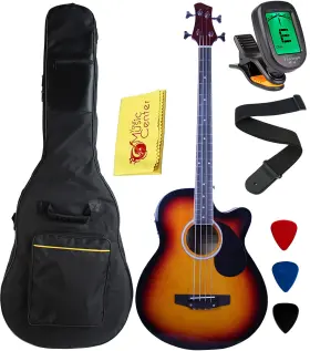 44in-aeb Vizcaya Full Size 4 Strings Cutaway Acoustic-electric Bass Guitar With 4-band Equaliz