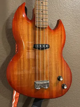 59367 Warmoth Diamondback Bass Mahogany Body Burst Finish Flame Neck