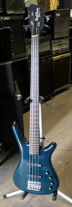 K-036231 Warwick Rockbass Electric Bass Guitar 4 String Blue With Hard Case