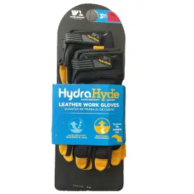 Wells Lamont 053300826535 3 Pairs Hydrahyde Leather Work Gloves Medium