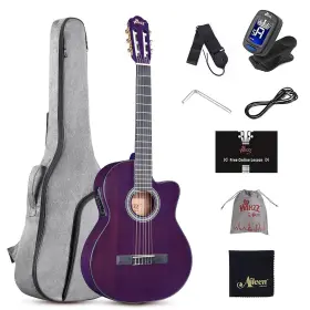 Ac309ce-39-gpp Winzz Ac309ce 39 Inches Cutaway Nylon-string Classical Electric Guitar Build-in Pic