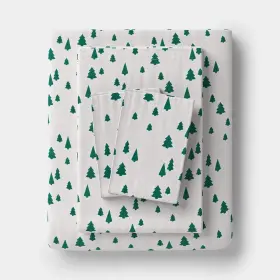 Wondershop 198850919358 Full Christmas Holiday Flannel Sheet Set Tree Scene -