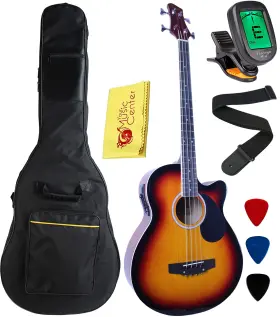 Aeb44 Ymc 4 Strings Cutaway Acoustic-electric Bass Guitar With 4-band Equalizer Adjust