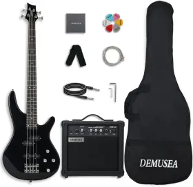 Yd-003 Yuedong Music Electric Bass Guitar Kit With 20w Amp 24fret Black Color Full Size Practice Yd-003 Yuedong Music Electric Bass Guitar Kit With 20w Amp 24fret Black Color Full Size Practice