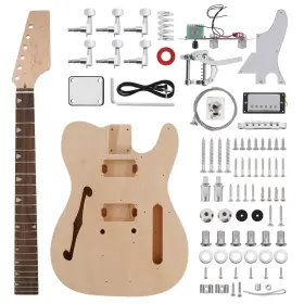Zeff 653998004453 Diy Electric Guitar Kit With Basswood Body 6 Strings Kits M