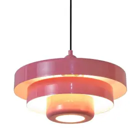Zompoo 769887921777 Modern 13.8 Inch 1-light Pink Dome Pendant Light With 3 Trays Metal Shade Adjust