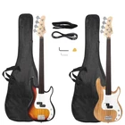 Glarry Burning Fire Full Size 4 String Electric Bass Guitar W/ Bag Wood/sunset New. Price: $74.99.