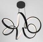 Open Box - Artika Swirl Ribbon 24 In. Led Pendant Matte Black 3000K 1800 Lumens. Price: $100.00.