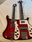 Rickenbacker Clone Double Neck 4 Bass / 12 String. With Hard Shell Case Open. Price: $969.00.
