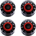 Mxuteuk 4PCS Black & Red Guitar Bass Top Hat Knobs For Volume Tone Control New. Price: $14.50.
