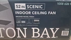 Hampton Bay Scenic 52 In. Led Indoor Brushed Nickel Ceiling Fan With Light *A2 Open. Price: $74.99.