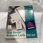 Avery Printable Business Inkjet . Blue Border (250 Cards) 26551 Open Box New. Price: $9.99.