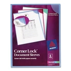 Avery Corner Lock Document Sleeves, Letter, Polypropylene, Assorted, 6/PACK New. Price: $14.44.