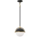 Briignite Modern Black Gold 1-LIGHT Pendant With Milky Glass Sphere, E26 Open. Price: $38.86.