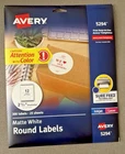 Avery 5294 - 300 Round Labels, 2.5" Diameter, Matte White, Sure Feed Technology New. Price: $17.99.
