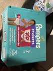 Pampers Diapers - Cruisers 360 Size 7, 70 Count, Babyproof Up White New. Price: $38.00.