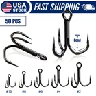 50PCS Fishing Treble Hooks - 3X Strong Triple High Carbon Steel Bass Pike New. Price: $13.99.
