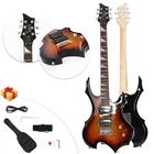 Glarry Burning Fire Style Sunset Right-handed Basswood Electric Guitar New. Price: $75.99.