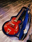 Ibanez Artcore AFB200 Hollowbody Red Electric Bass Guitar With Hard Case Used. Price: $440.00.