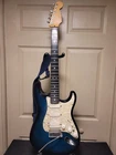 1997 Fender Strat Ultra Blue Burst Flame Top Lace Sensors Hss W/ohsc Used. Price: $2100.00.