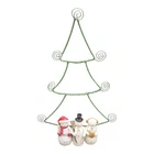 Hallmark Christmas Snowmen Card Holder Display Green Metal Wire Tree Figurine Used. Price: $15.00.