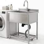 Trinity Freestanding Stainless Utility Sink W/ Faucet New. Price: $473.11.