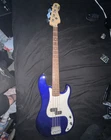Fender Squier Precision Bass 4-STRING Solid Body Blue Rh W/ Gig Bag Used. Price: $200.00.