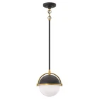 Briignite Modern Black Gold 1-LIGHT Pendant With Milky Glass Sphere, E26 Open. Price: $40.99.
