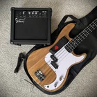 Full-size Natural Electric Bass Guitar Starter Package W/ 20W Amp & Accessories New. Price: $117.99.