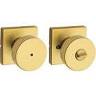 Kwikset Pismo Satin Brass Bed/bath Square Door Knob Open. Price: $24.99.