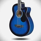 Blue Short Scale Acoustic Electric Bass Guitar Package With Gig Bag Glarry New. Price: $108.99.