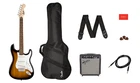 Fender Squier Strat Electric Guitar Package With Frontman Amp/gig Bag/strap New. Price: $349.99.