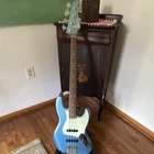 Fender Squier Jimbo Jazz 4-STRING Right-handed Solid Body Blue W/ Hard Case Used. Price: $950.00.