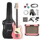 Electric Bass Guitar Full Size 4 String 10W Bluetooth Amp Pink FBK-30 Fojill New. Price: $299.99.