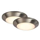 New Commercial Electric 7 In. Brushed Nickel Led Flush Mount (2-PACK). Price: $20.00.
