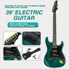 Mustar 39" Electric Guitar 6 String For Beginner With 25W Amp+bag Pack Kit,green New. Price: $159.99.