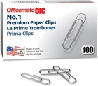 Officemate Paper Clips (OIC99916) No. 1, Silver New. Price: $6.02.