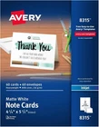 Avery Printable 60 Note Cards+envelopes 4.25" X 5.5" Matte White, Inkjet 8315 New. Price: $13.85.