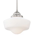 Minka Lavery 2256-613 Light 12.25"H Indoor Schoolhouse Pendant Nickel New. Price: $191.20.