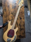 Olp MM2 Electric Bass Guitar - Natural Flame Maple / Red Tort Shell Used. Price: $180.00.