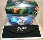 Maui Jim Kaiwi Channel Blue Black Stripe Polarized Sunglass B840-03S New. Price: $240.00.