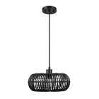 Globe Electric 65701 Maren 1-LIGHT Pendant Lighting, Matte Black, Rattan Shade, Open. Price: $18.03.