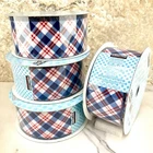 4X Kirkland Wire-edged Ribbon Red White & Blue Plaid 2.5" Wide 50 Yd New. Price: $24.00.