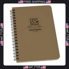Rite Rain Weatherproof Side Spiral Notebook, 4.625" X 7", Tan Cover, New. Price: $18.35.
