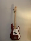 Fender Precision Bass Red Electric Guitar 4 String Maple Neck Solid Body Used. Price: $479.99.